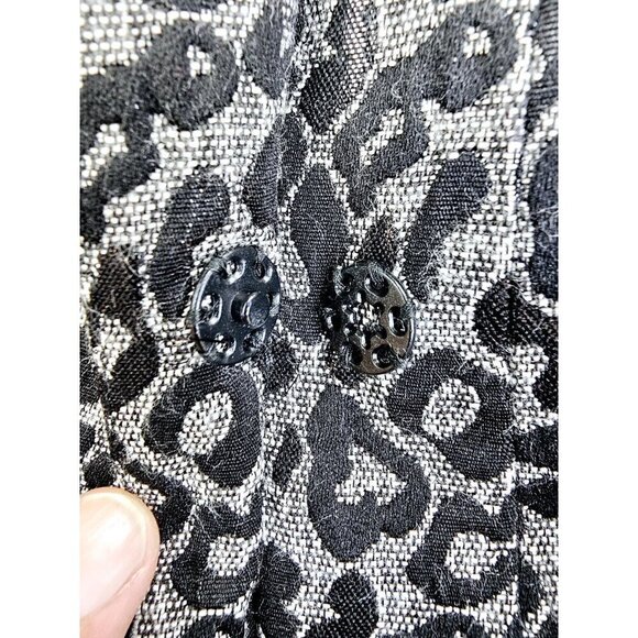 Midnight Velvet Size Medium Womens Sliver Black Cheetah Print Long Sleeve Jacket - Picture 13 of 16